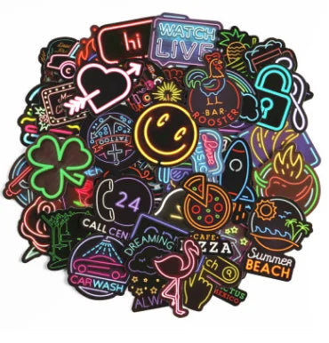 50 Pieces Neon Light Sticker